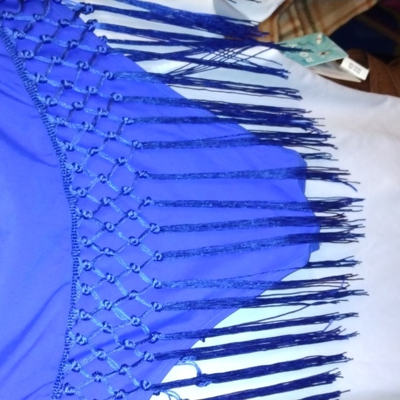Royal blue women's bikini bottom with tassels around Sz XXL New - Picture 12 of 17